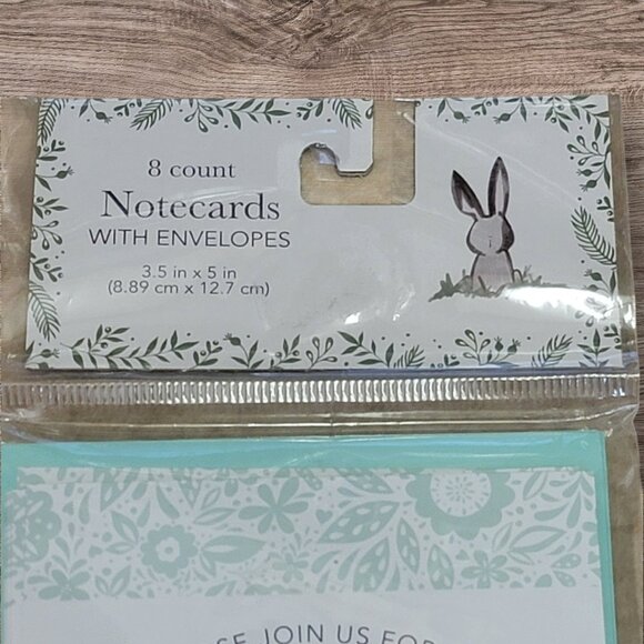 Easter Egg Hunt & Brunch Invitations‎ & Envelopes 8 Ct Bunny Green Cream Holiday - Picture 3 of 4